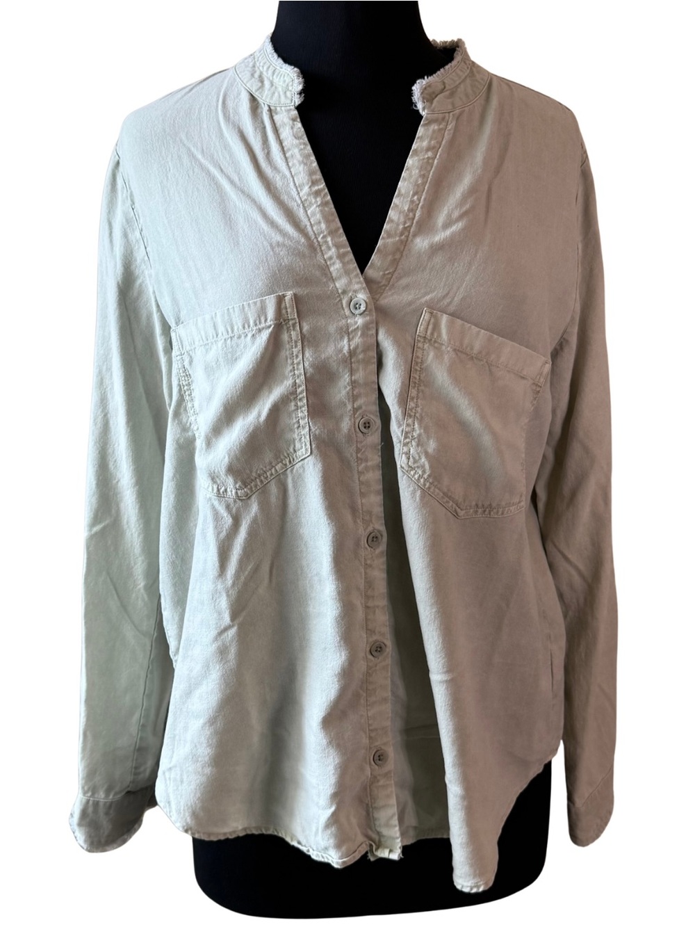 CLOTH & STONE Light Sage Button-Front Shirt Size Large ANTHROPOLOGIE